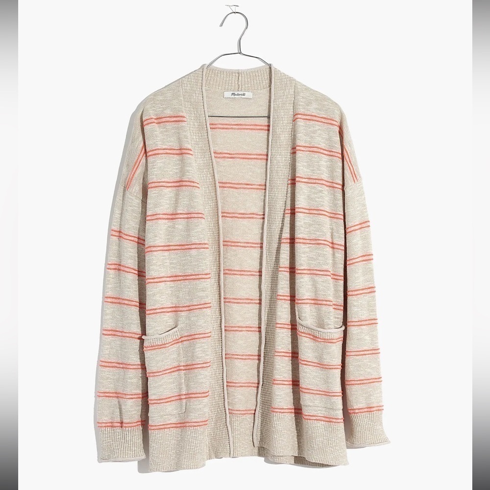 Madewell Bradley Cardigan Sweater in Textured Stripe